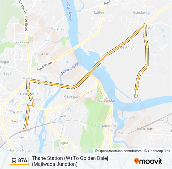 87A Bus Line Map