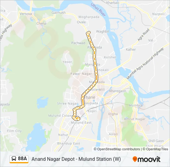 88A Bus Line Map