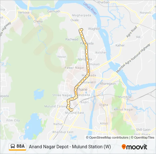 88A Bus Line Map