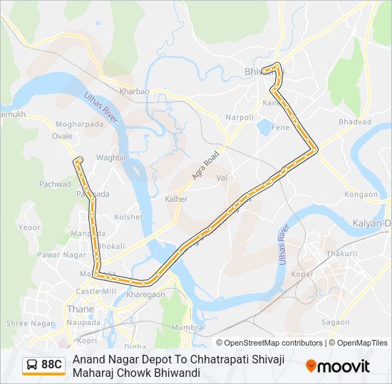 88C Bus Line Map
