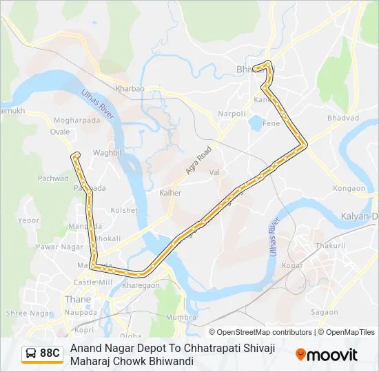 88C Bus Line Map