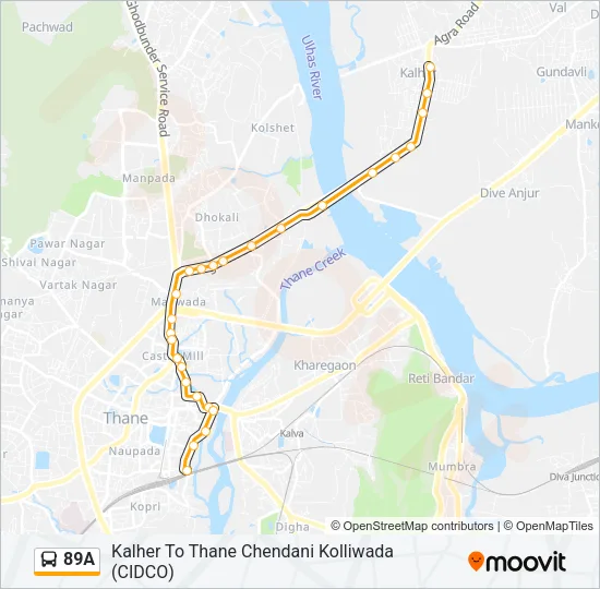 89A Bus Line Map