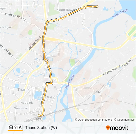 91A Bus Line Map