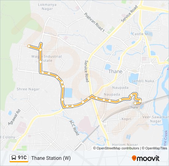 91C Bus Line Map