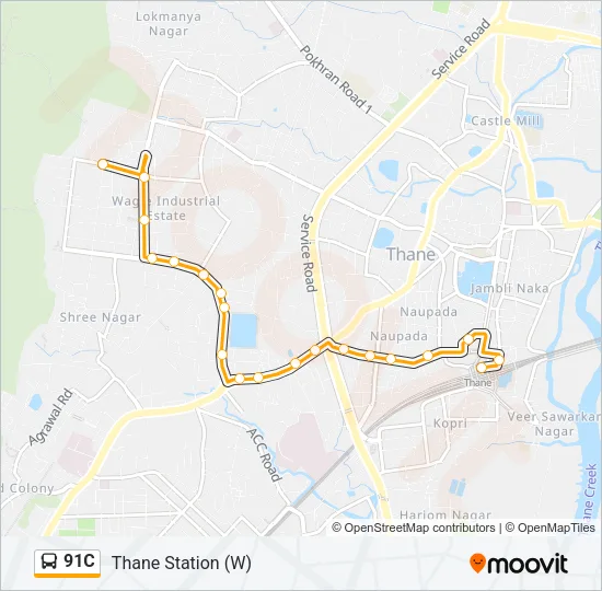 91C Bus Line Map