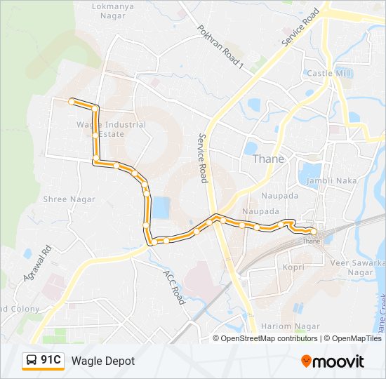 91C Bus Line Map