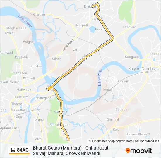 84AC Bus Line Map