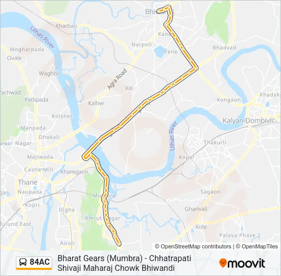 84AC Bus Line Map