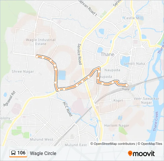 106 Bus Line Map