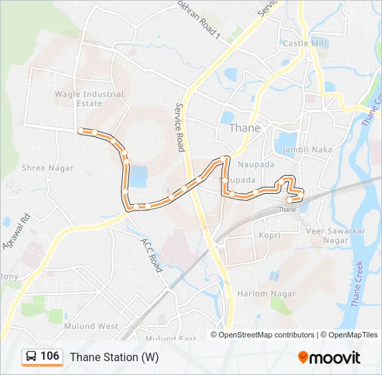 106 Bus Line Map