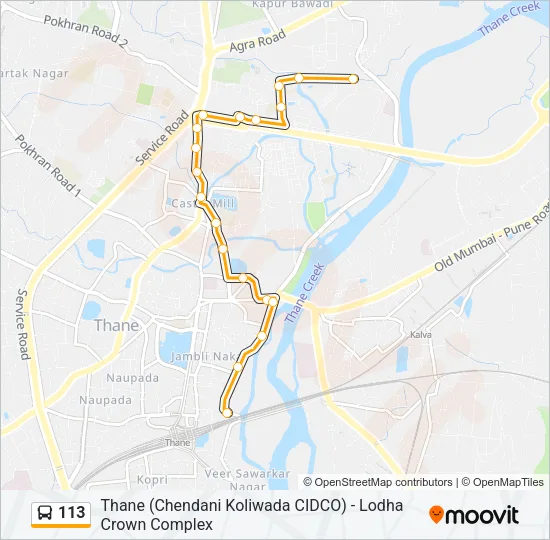 113 Bus Line Map