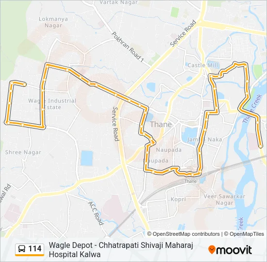 114 Bus Line Map