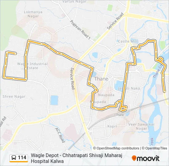 114 Bus Line Map