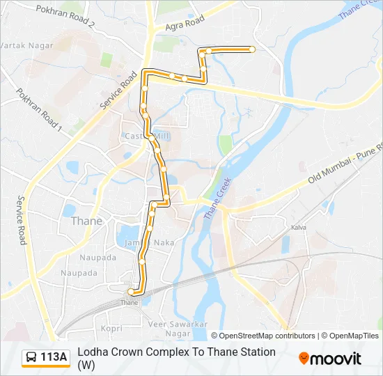 113A Bus Line Map