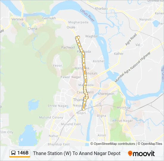 146B Bus Line Map