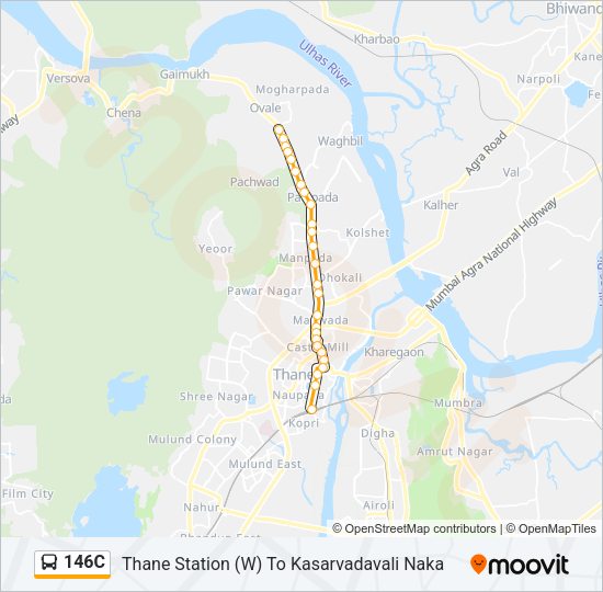 146C Bus Line Map