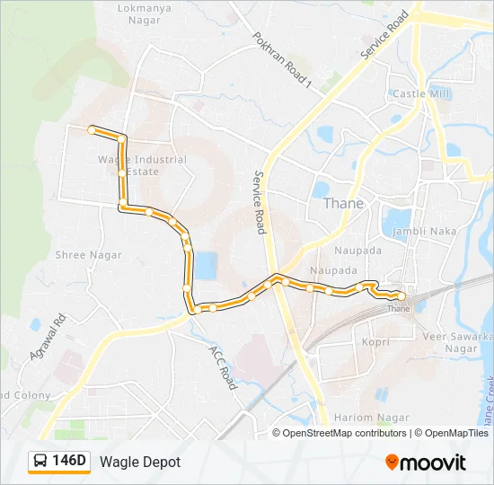 146D Bus Line Map