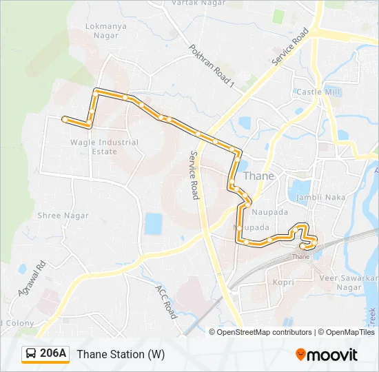206A Bus Line Map