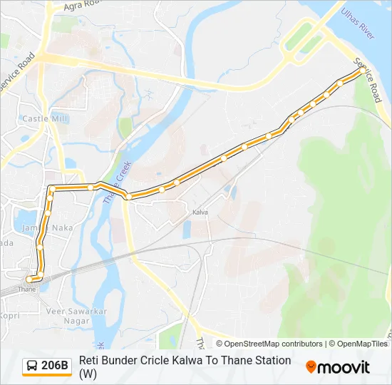 206B Bus Line Map