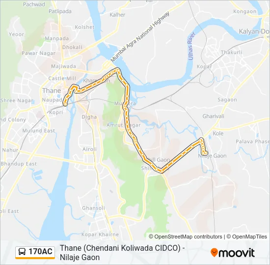 170AC Bus Line Map