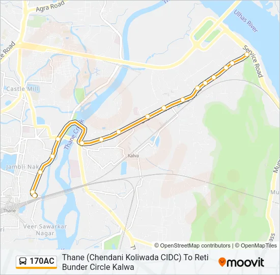 170AC Bus Line Map