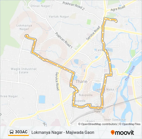 303AC Bus Line Map