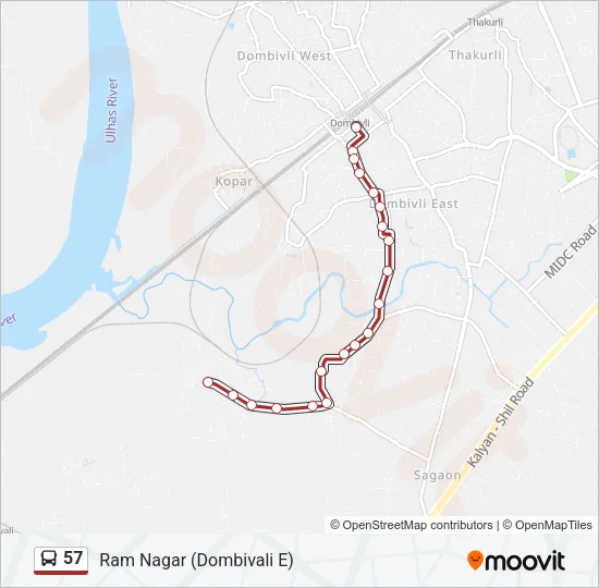 57 Bus Line Map