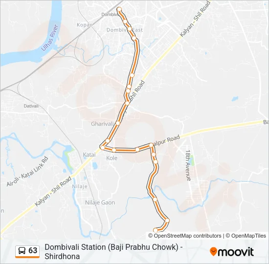 63 Bus Line Map