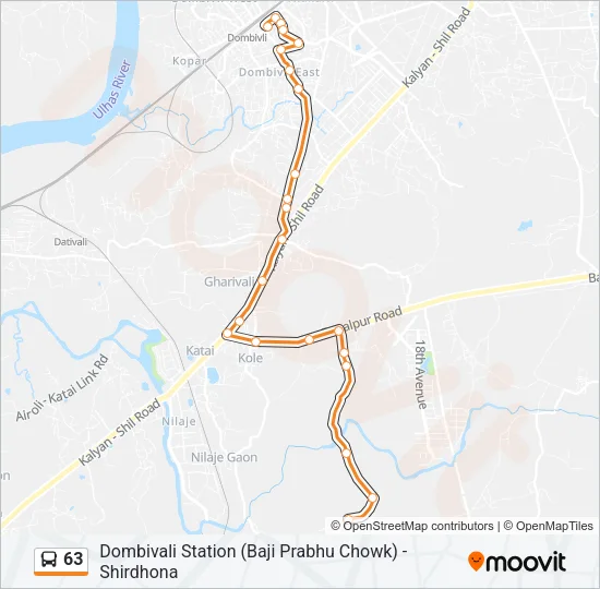 63 Bus Line Map