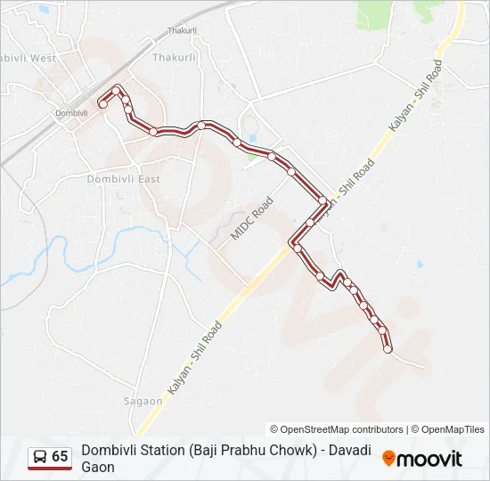 65 Bus Line Map