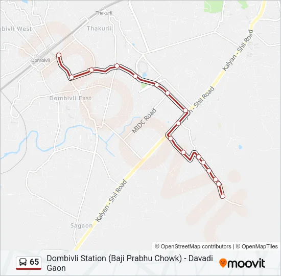 65 Bus Line Map