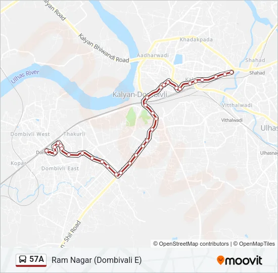 57A Bus Line Map