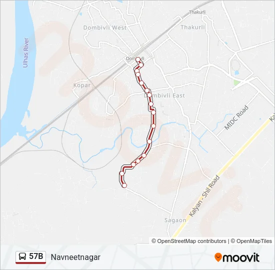 57B Bus Line Map