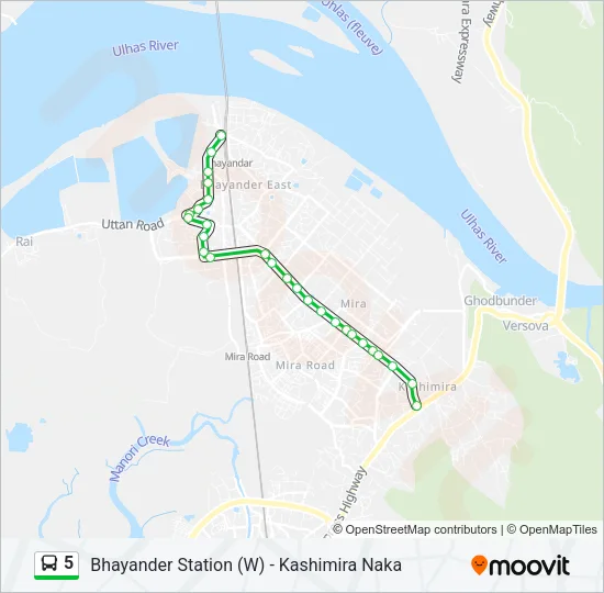 5 Bus Line Map