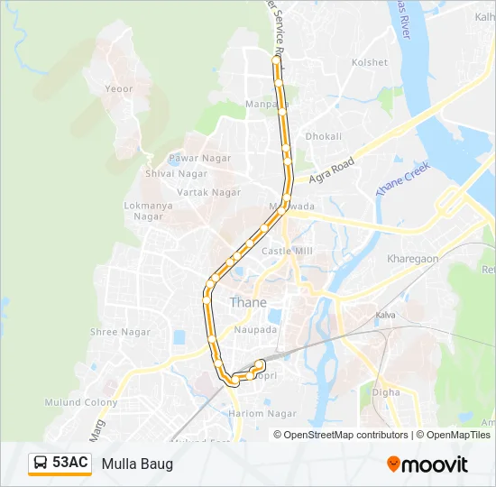 53AC Bus Line Map