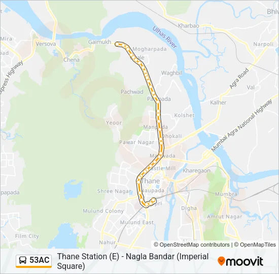 53AC Bus Line Map