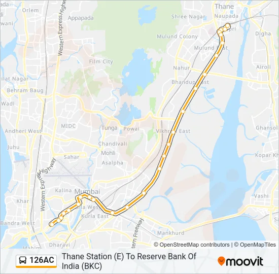 126AC Bus Line Map