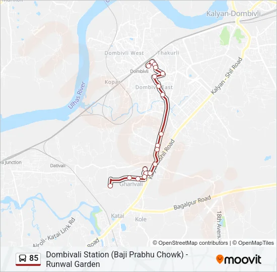 85 Bus Line Map