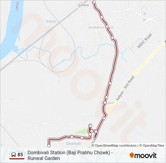 85 Bus Line Map
