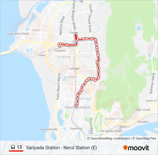 13 Bus Line Map