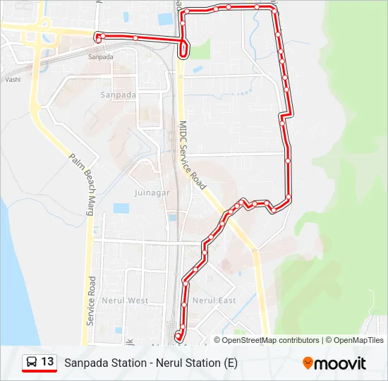 13 Bus Line Map