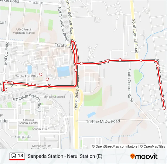 13 Bus Line Map