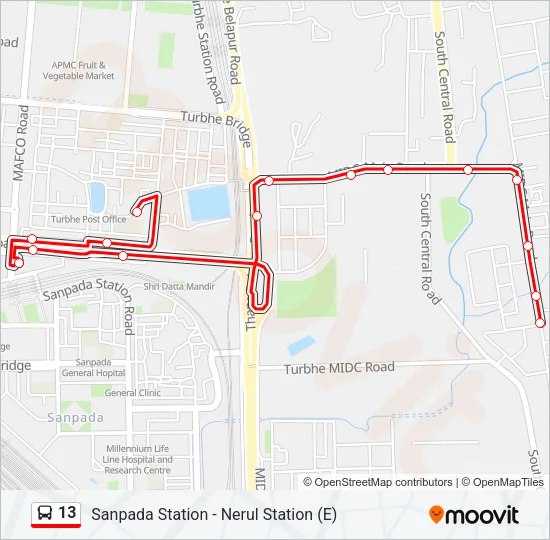 13 Bus Line Map