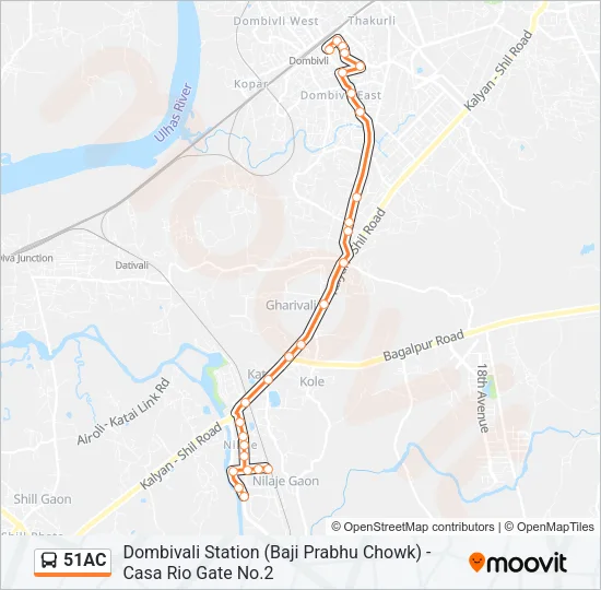 51AC Bus Line Map