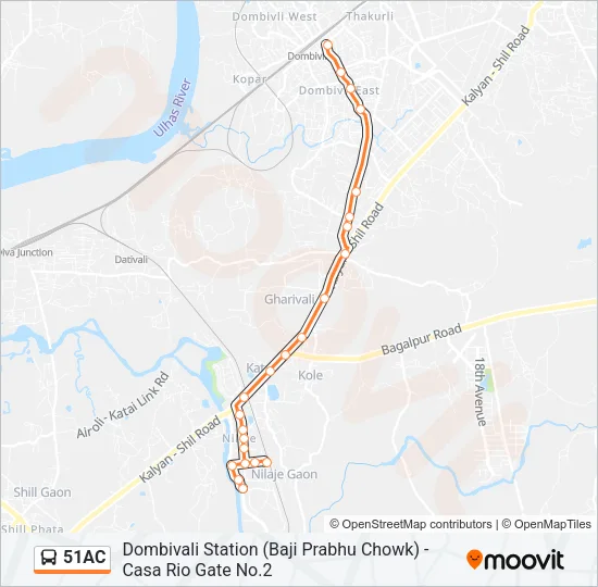 51AC Bus Line Map