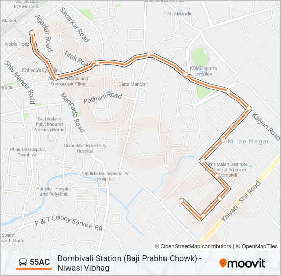 55AC Bus Line Map