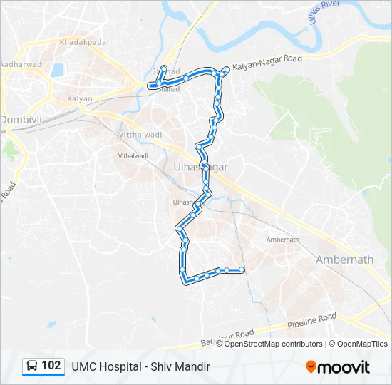 102 Bus Line Map