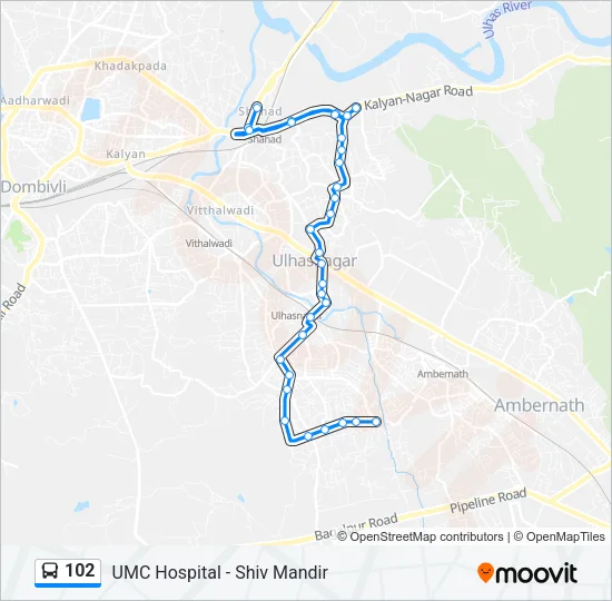 102 Bus Line Map