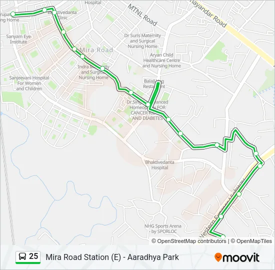25 Bus Line Map