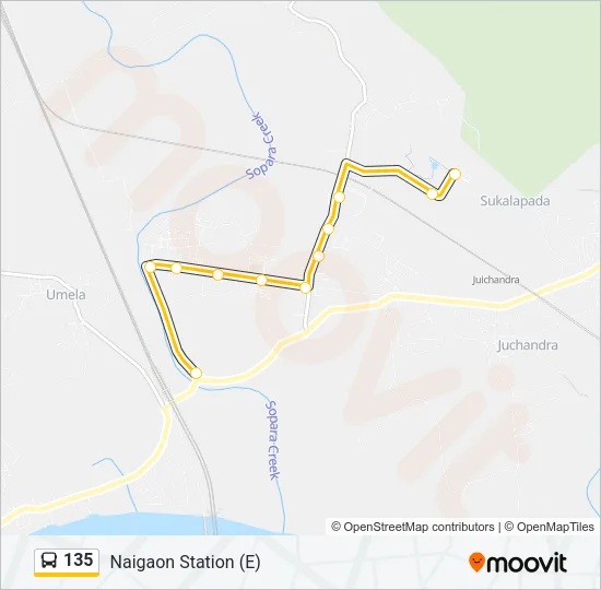 135 Bus Line Map